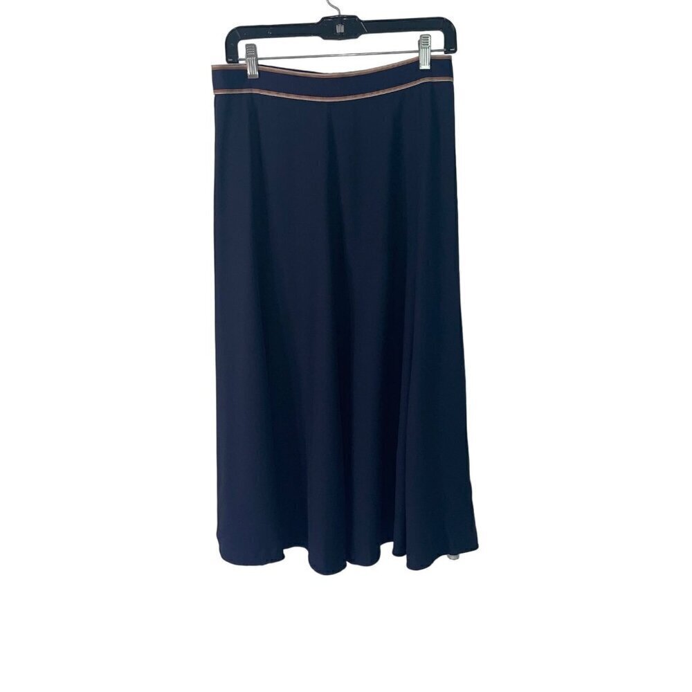 Paul Smith Womens Skirt Size 42 Blue Striped Waistband Midi Pleated Classic